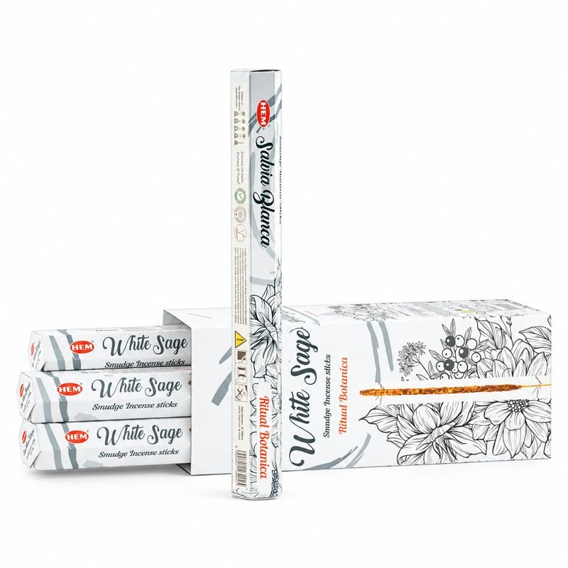 HEM Ritual Botanica Smudge White Sage Incense Sticks - 8 Pack1