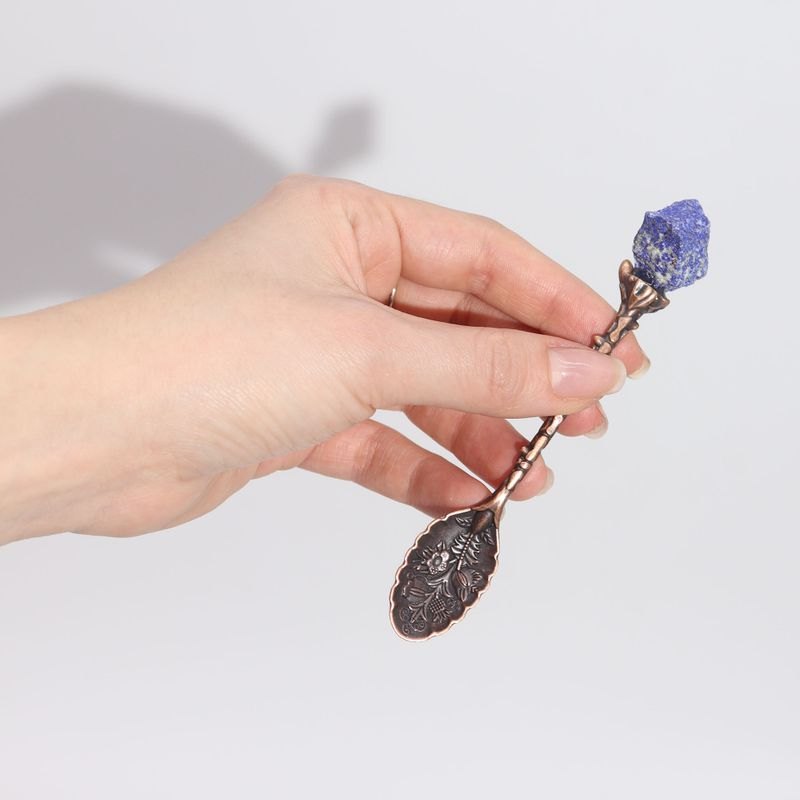 Set of 7 Bronze Gemstone Crystal Witch Spoons1