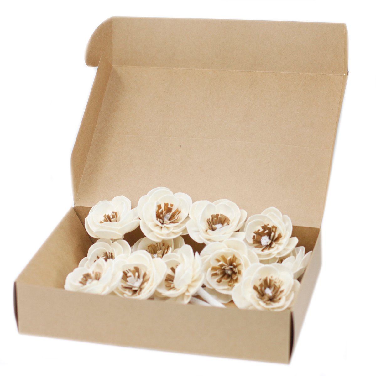 Set of 4 Small Poppy Diffuser Flowers with String Wicks3