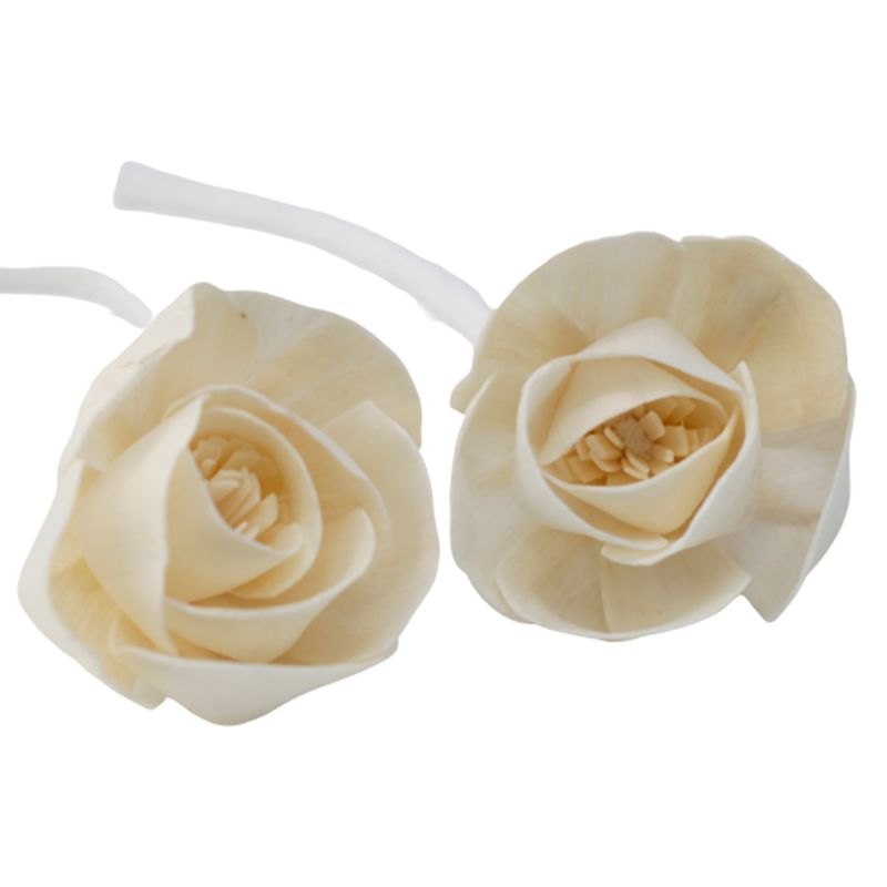 Set of 4 Large Rose Flowers with String Wicks1