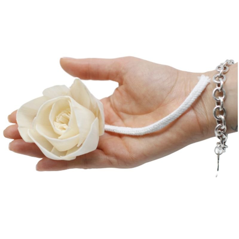 Set of 4 Large Rose Flowers with String Wicks2