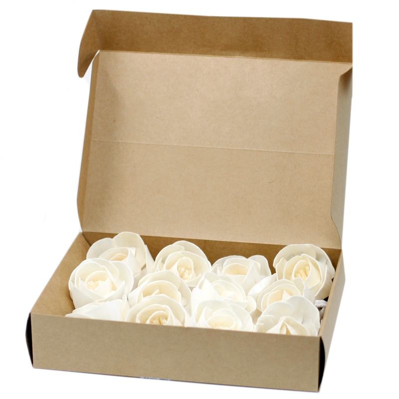 Set of 4 Large Rose Flowers with String Wicks4