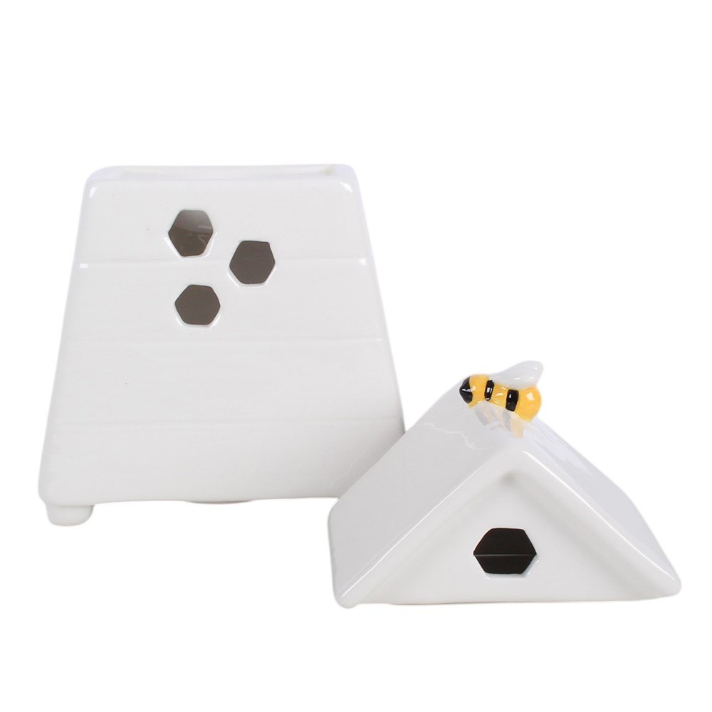 White Ceramic Beehive Oil Burner & Wax Warmer1