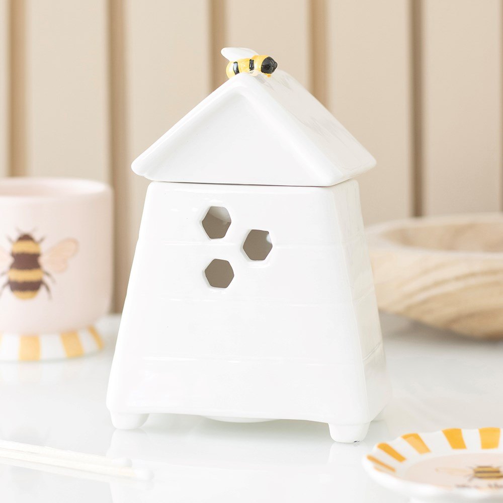 White Ceramic Beehive Oil Burner & Wax Warmer4