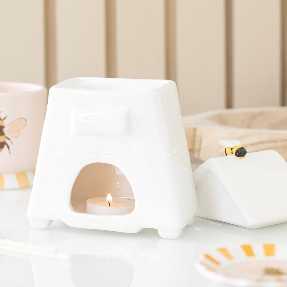 White Ceramic Beehive Oil Burner & Wax Warmer5