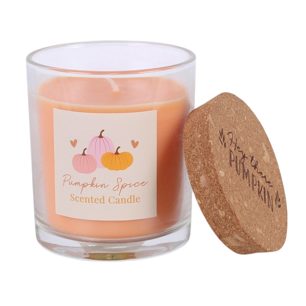 Pumpkin Pie Scented Glass Candle with Cork Lid2