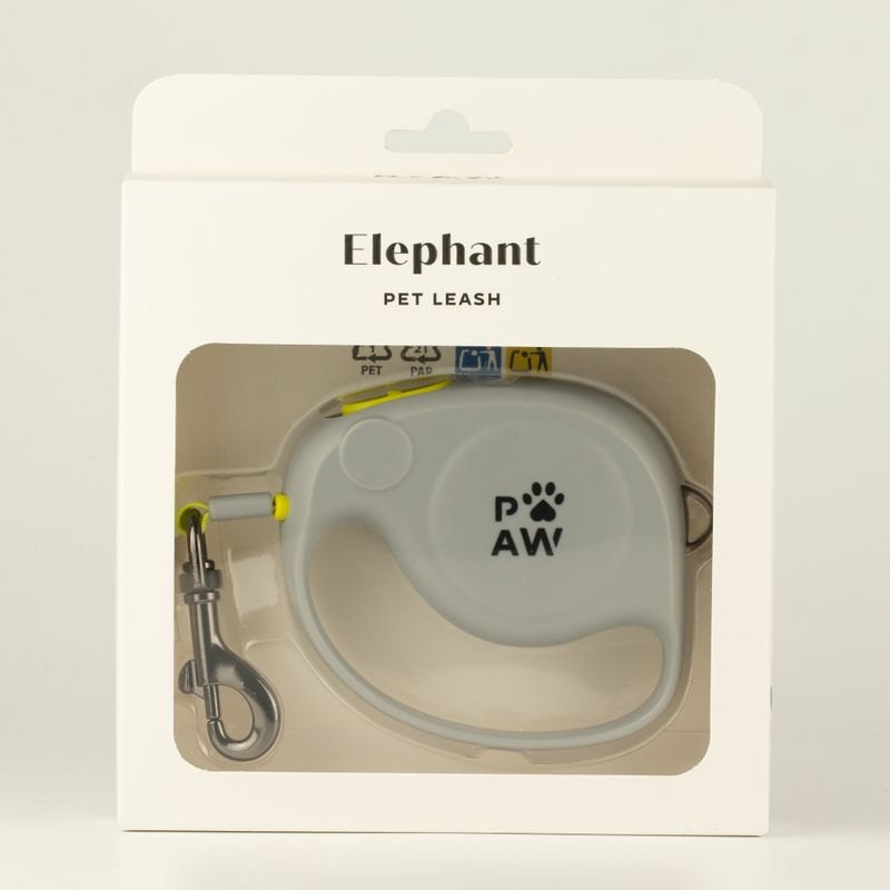 Paw Pet Leash - Elephant Strap Retractable Lead (Grey, 2m)4