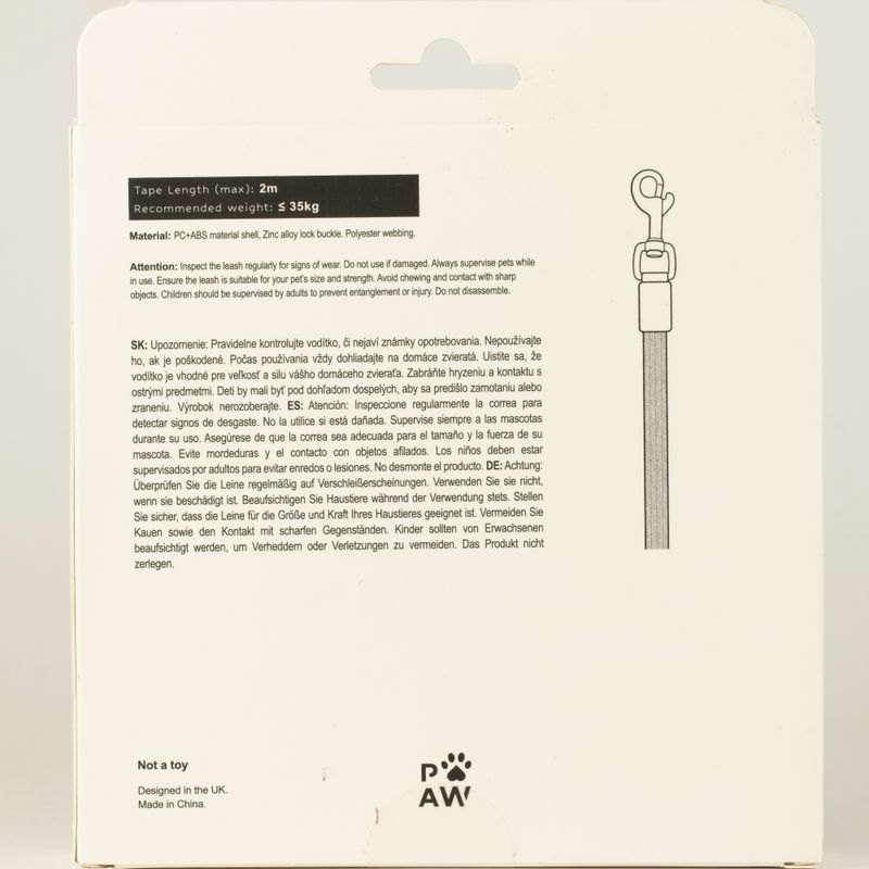 Paw Pet Leash - Elephant Strap Retractable Lead (Grey, 2m)5