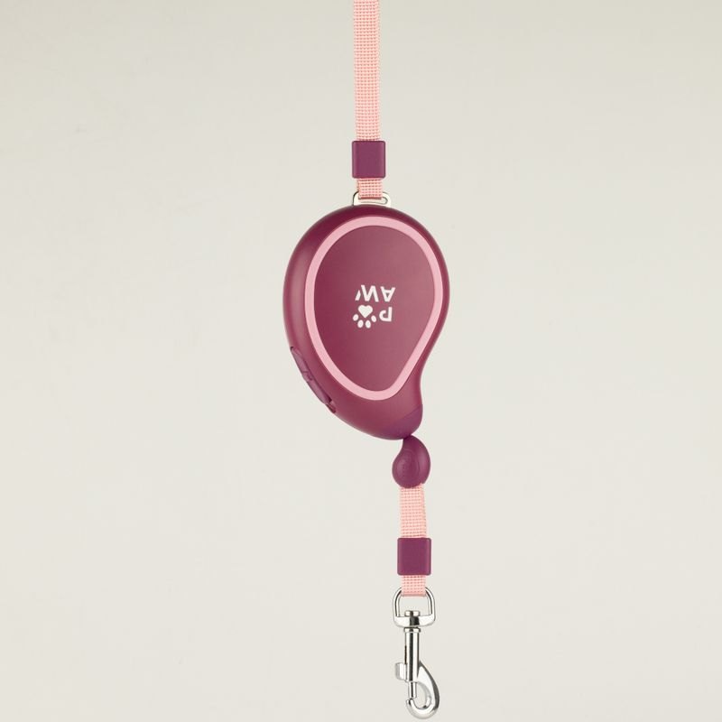 Paw Pet Leash - Mini Mango Retractable Lead (Plum, 3m)