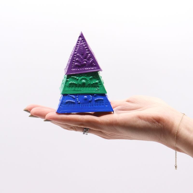 Incense Powder Pyramid Mould Set - Blue, Green & Purple (Pack of 3)4