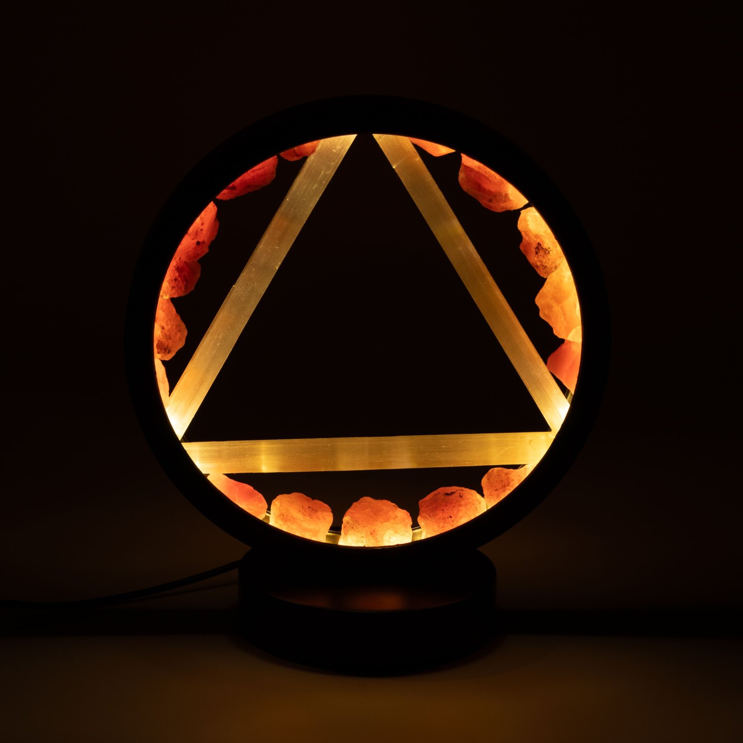 Carnelian & Selenite Gemstone Halo Lamp – Fire1