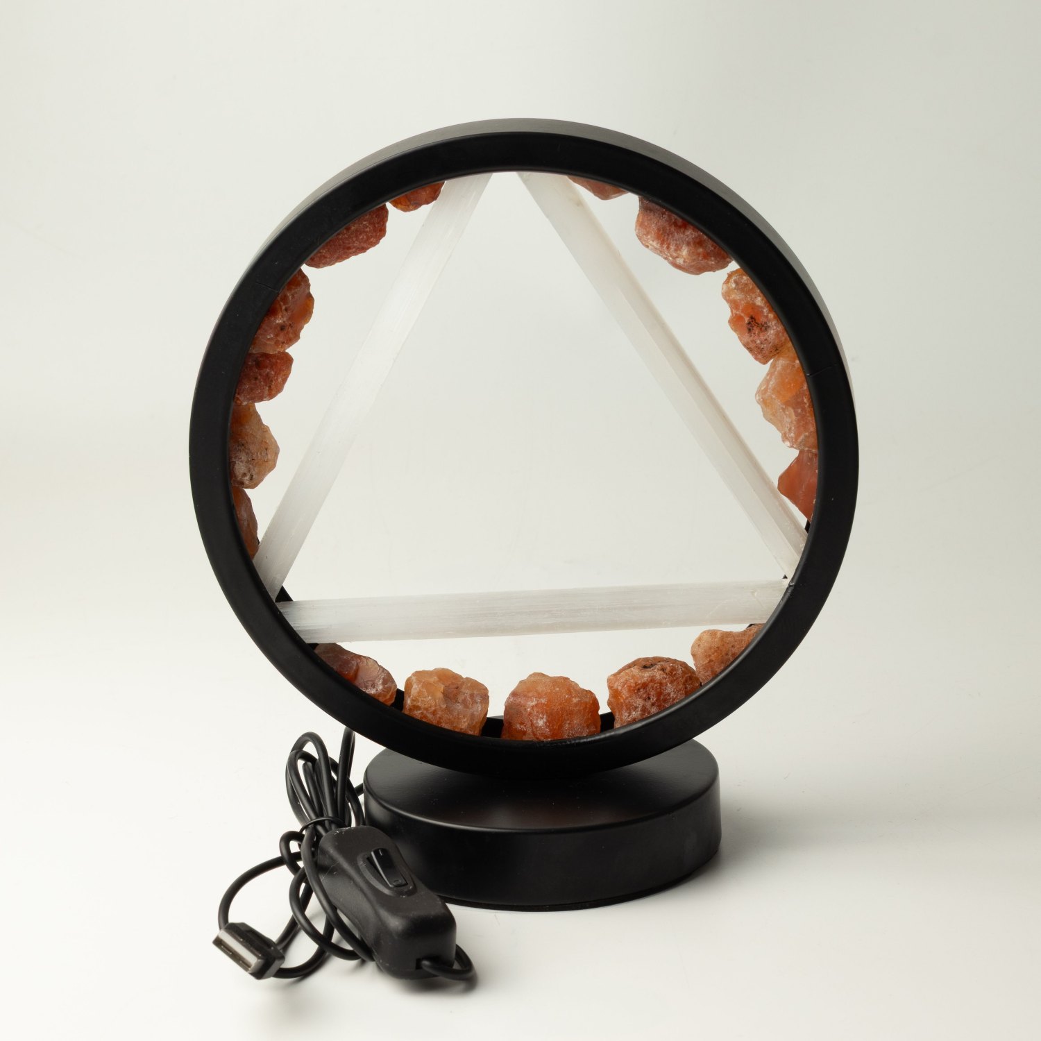 Carnelian & Selenite Gemstone Halo Lamp – Fire2