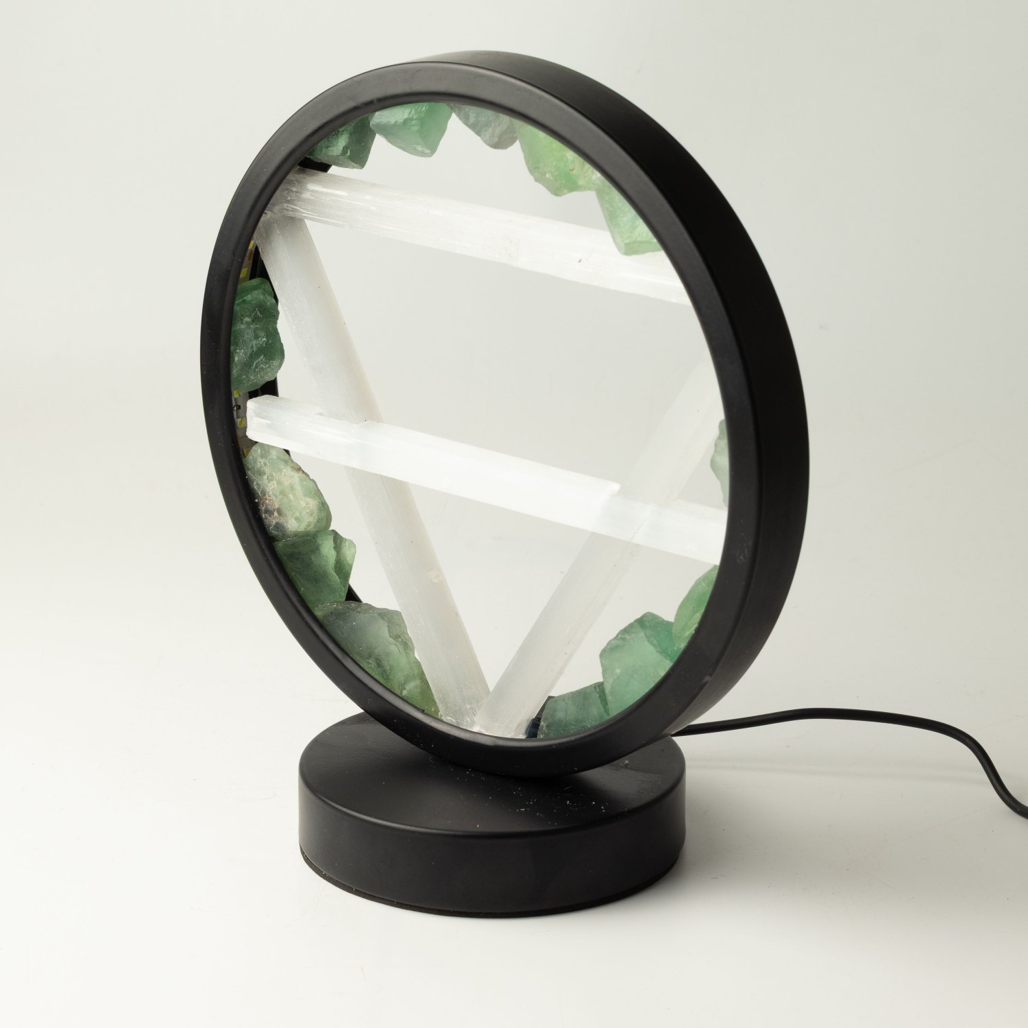 Aventurine & Selenite Gemstone Halo Lamp – Earth2