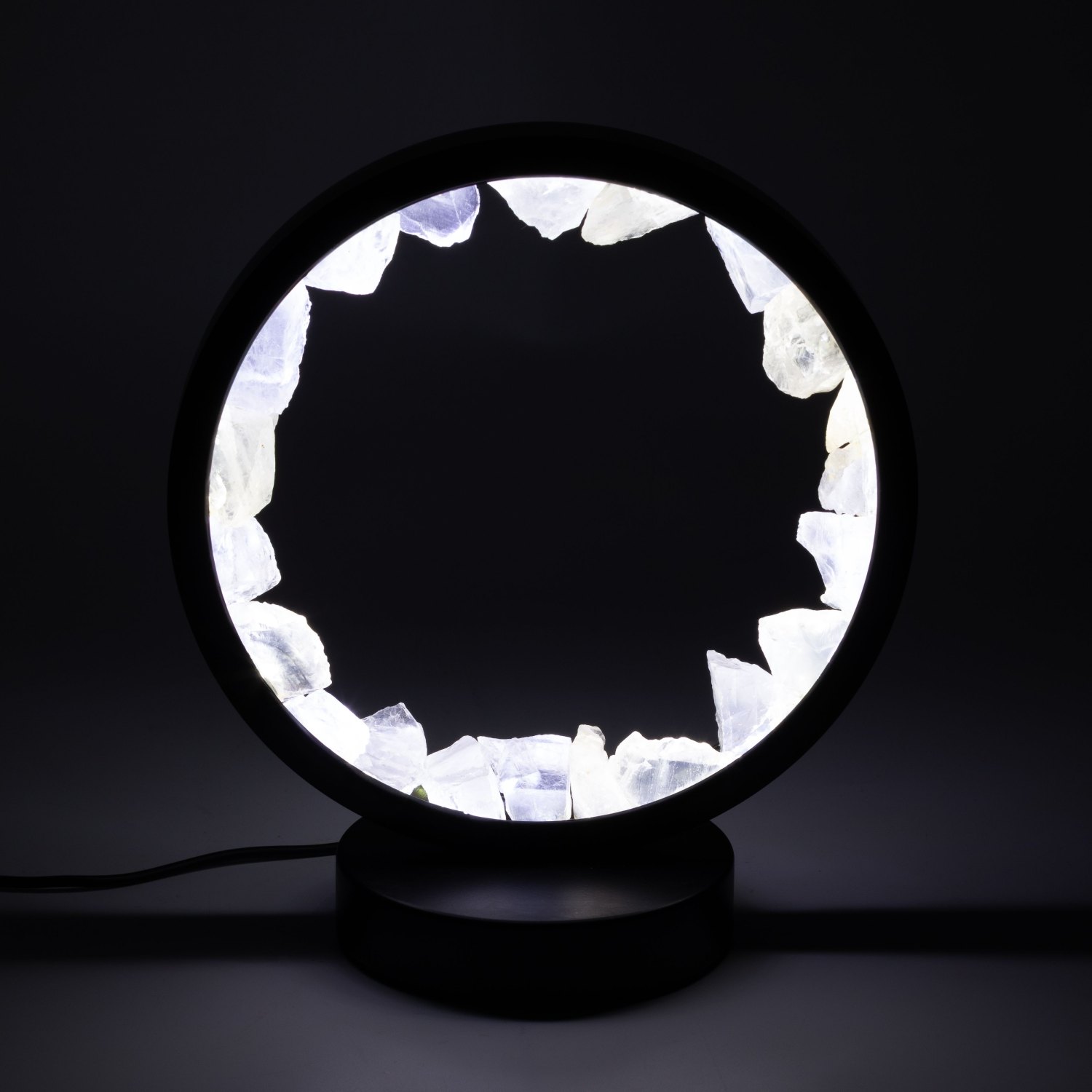Clear Quartz Gemstone Halo Lamp – Zen Mind1