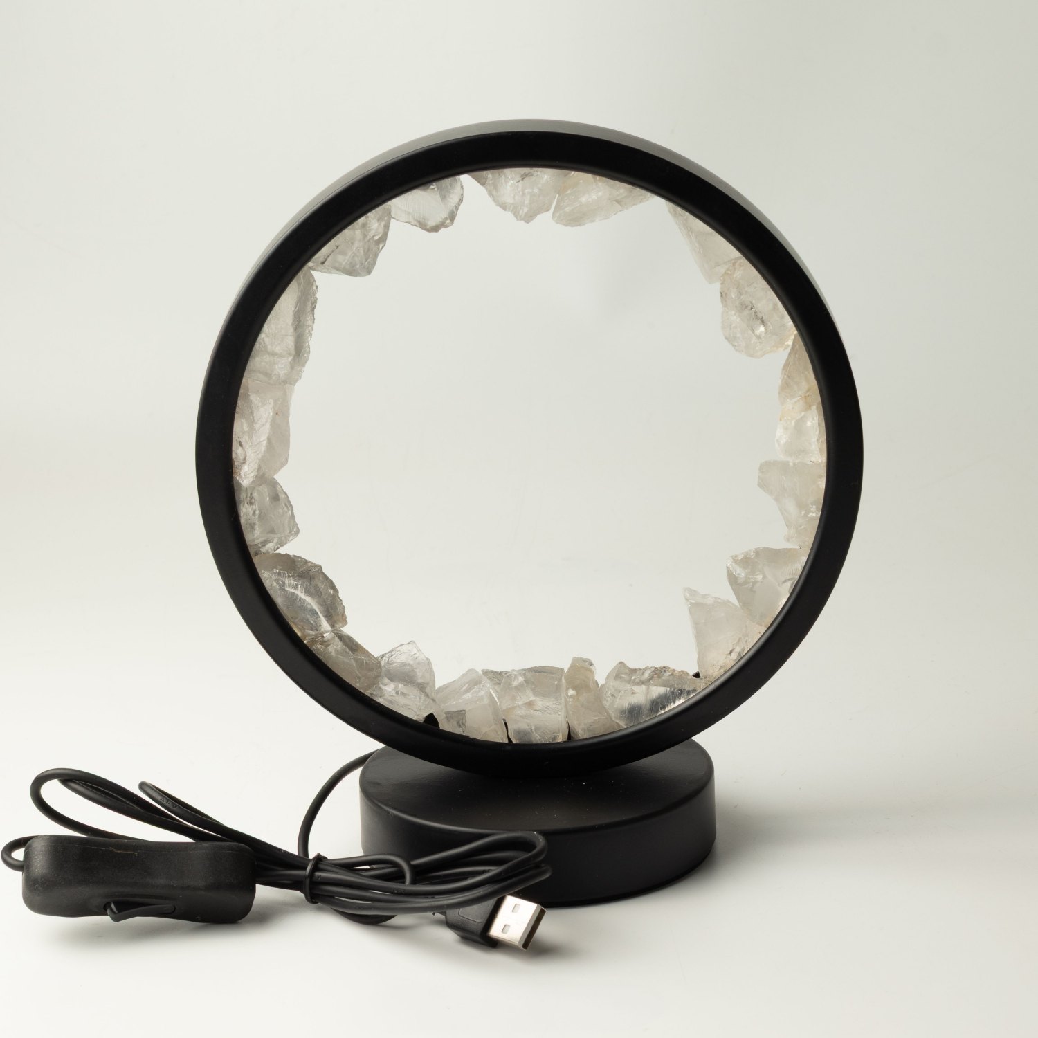 Clear Quartz Gemstone Halo Lamp – Zen Mind3