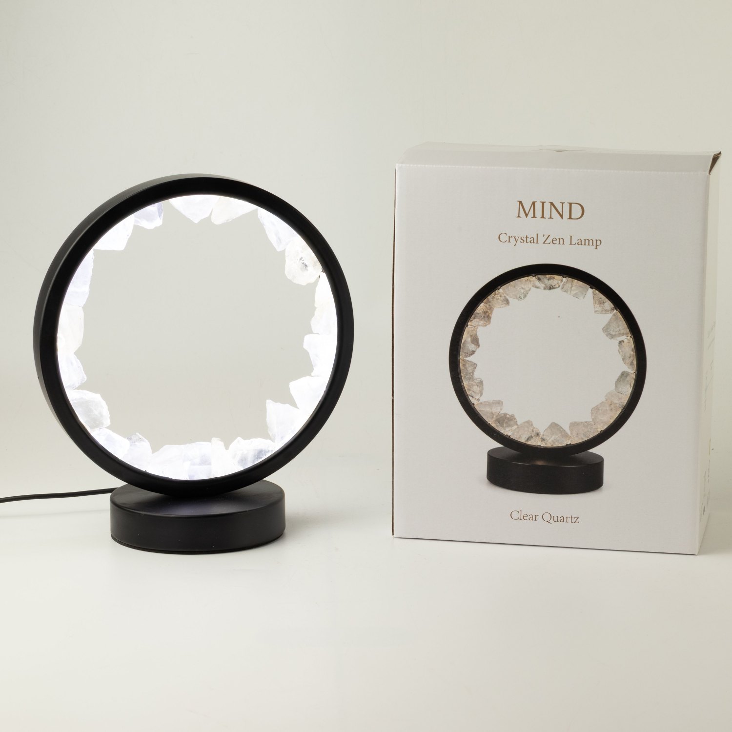 Clear Quartz Gemstone Halo Lamp – Zen Mind4