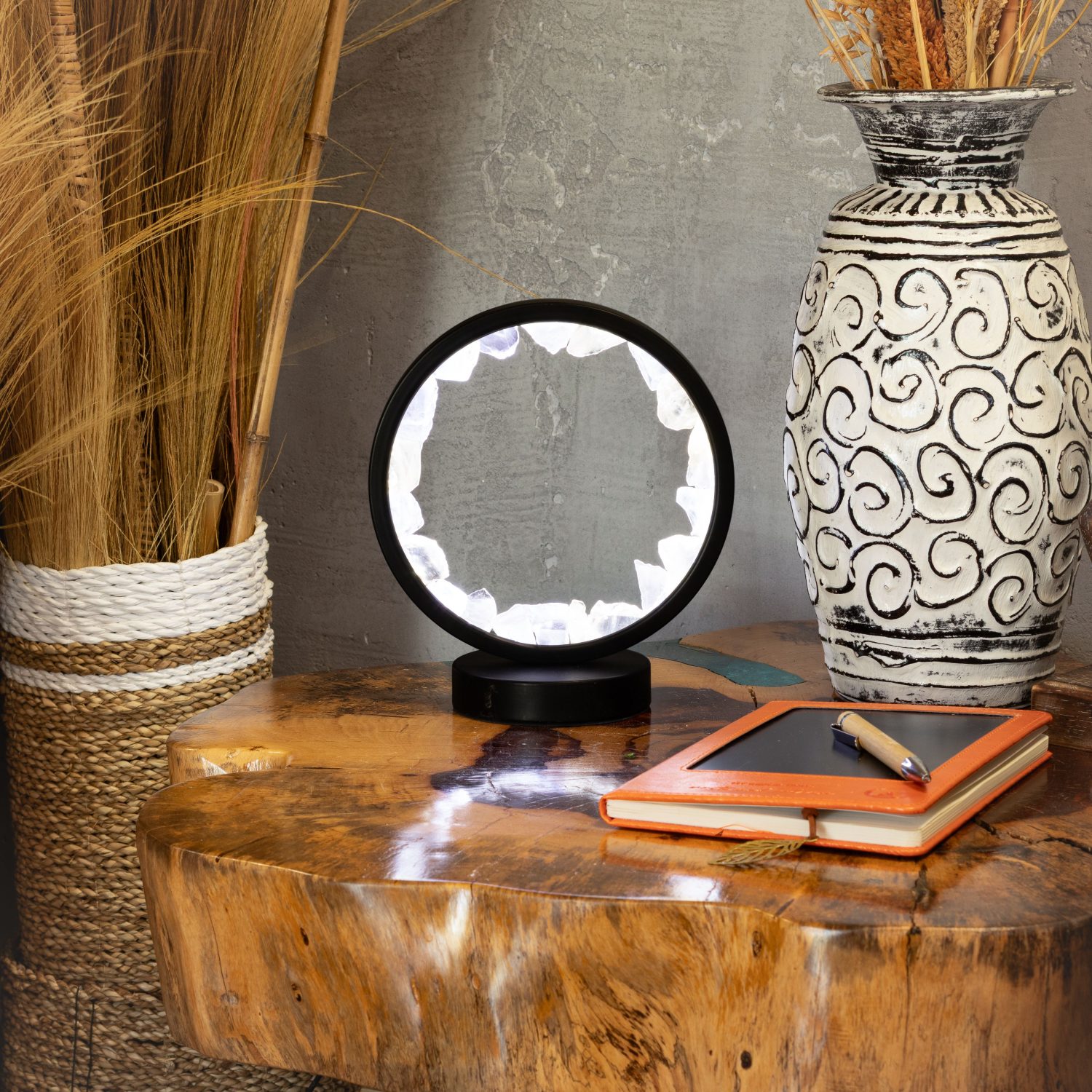 Clear Quartz Gemstone Halo Lamp – Zen Mind6