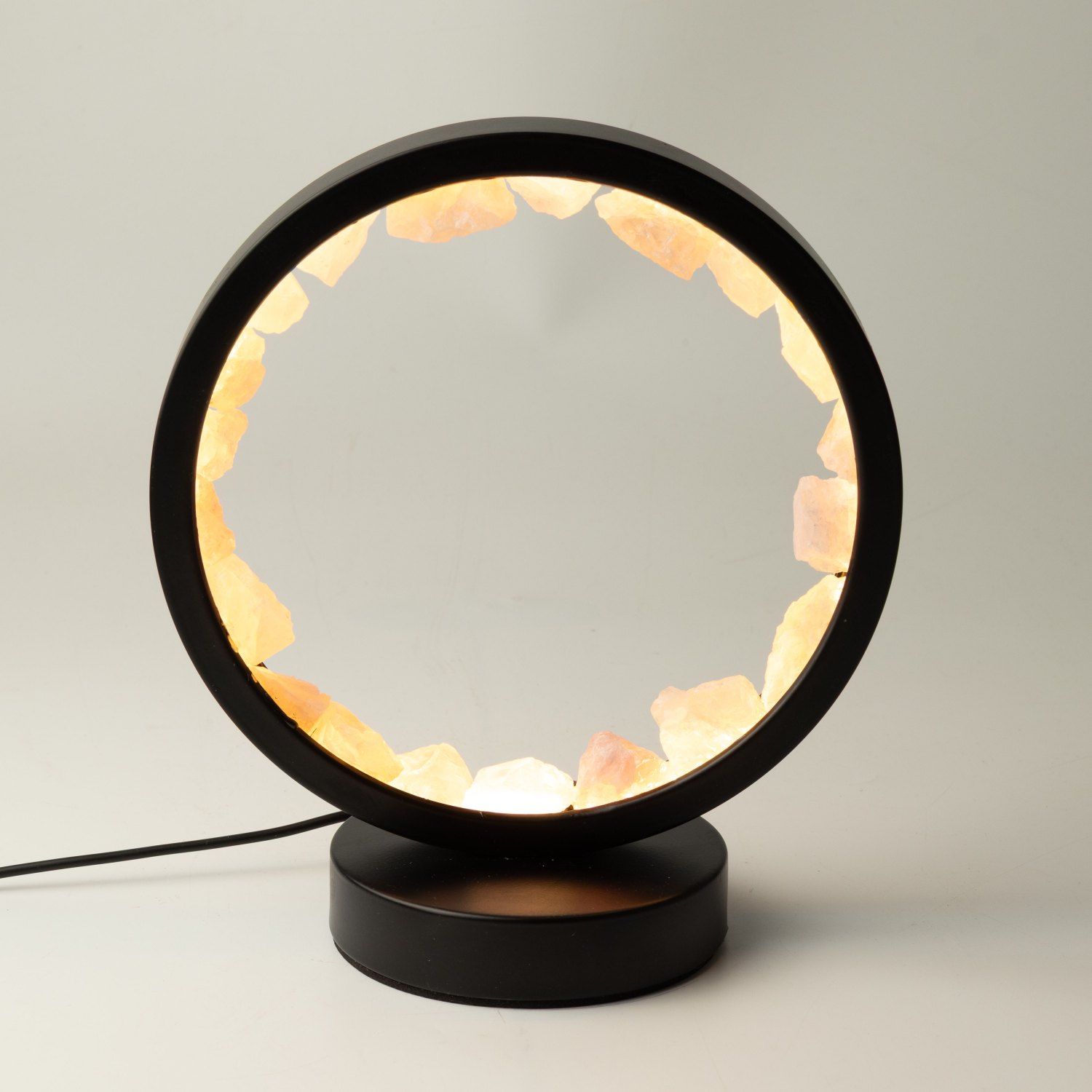 Rose Quartz Gemstone Halo Lamp – Zen Body