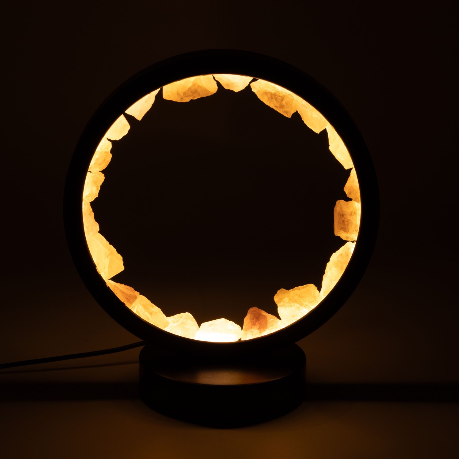 Rose Quartz Gemstone Halo Lamp – Zen Body1