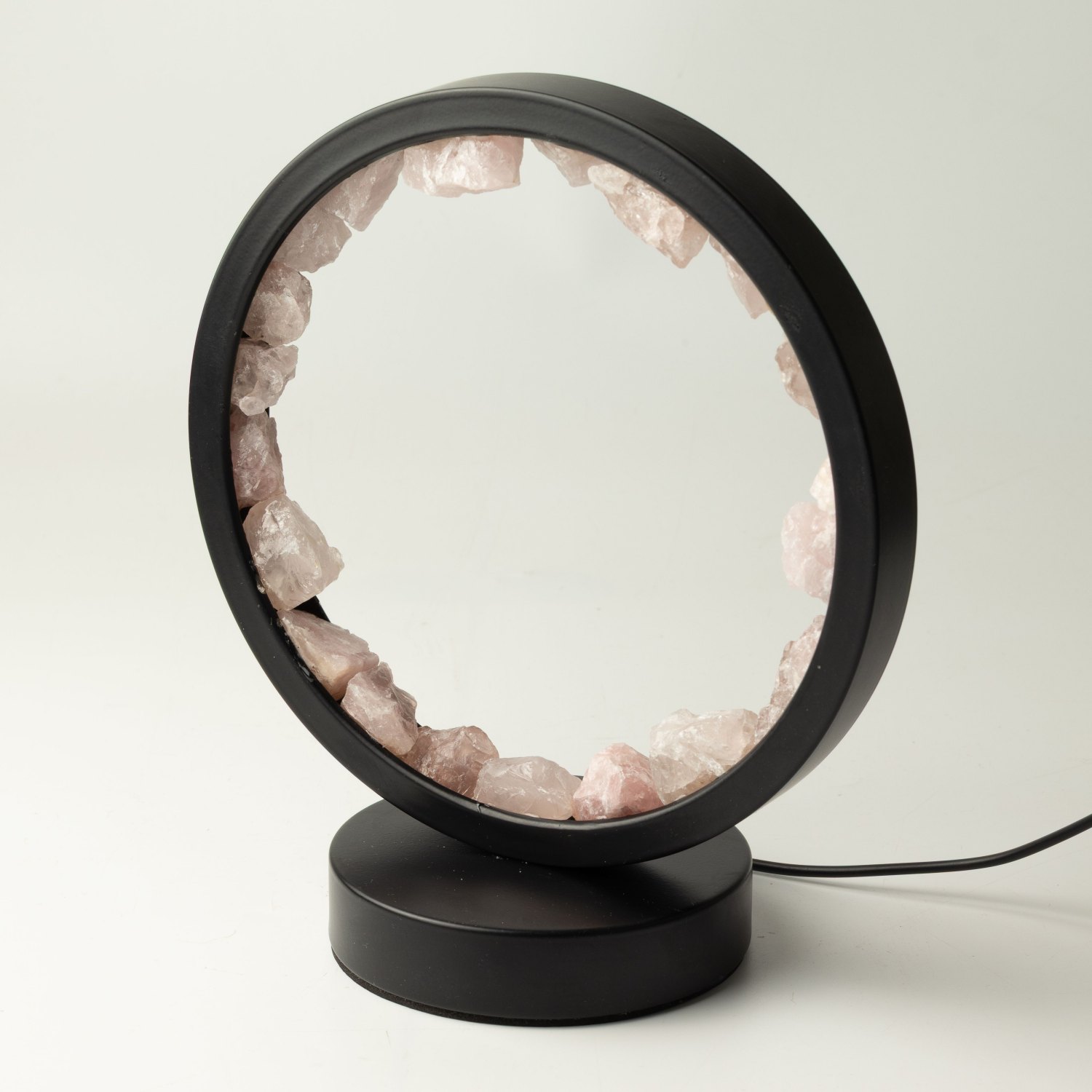 Rose Quartz Gemstone Halo Lamp – Zen Body2