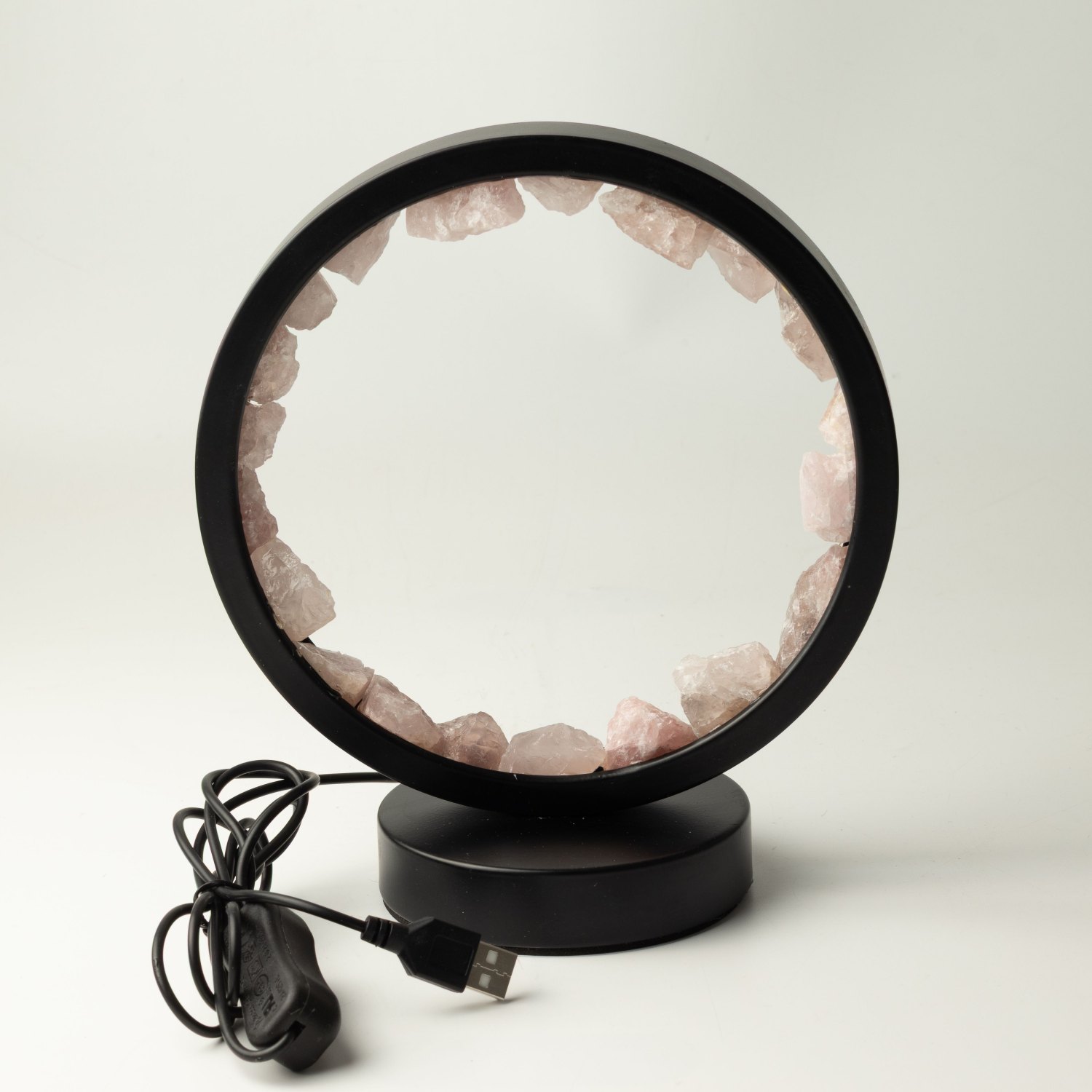 Rose Quartz Gemstone Halo Lamp – Zen Body3