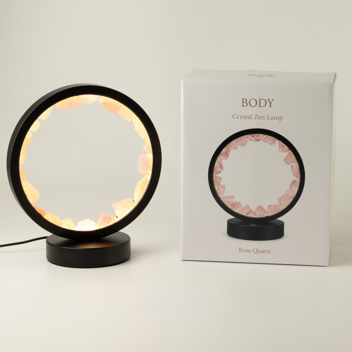 Rose Quartz Gemstone Halo Lamp – Zen Body4