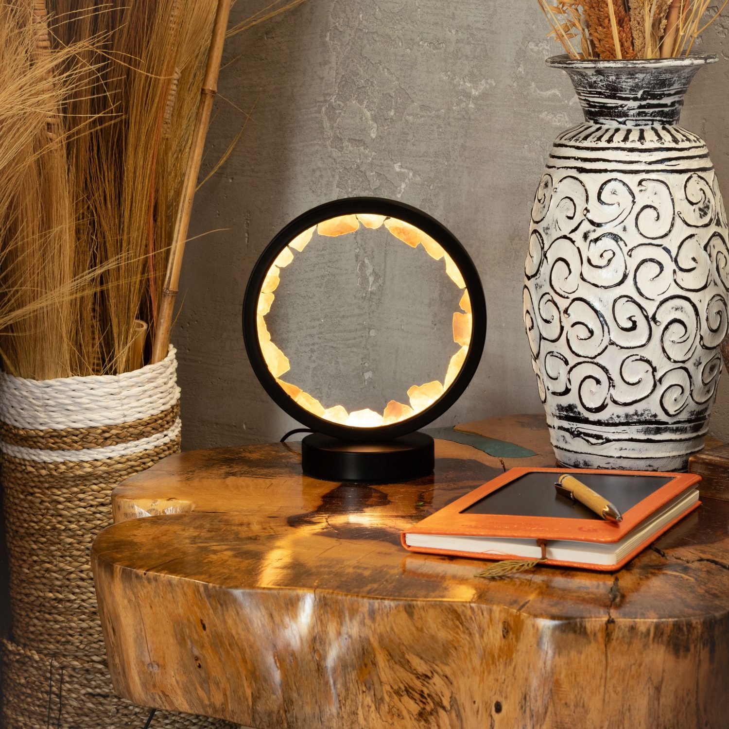 Rose Quartz Gemstone Halo Lamp – Zen Body6