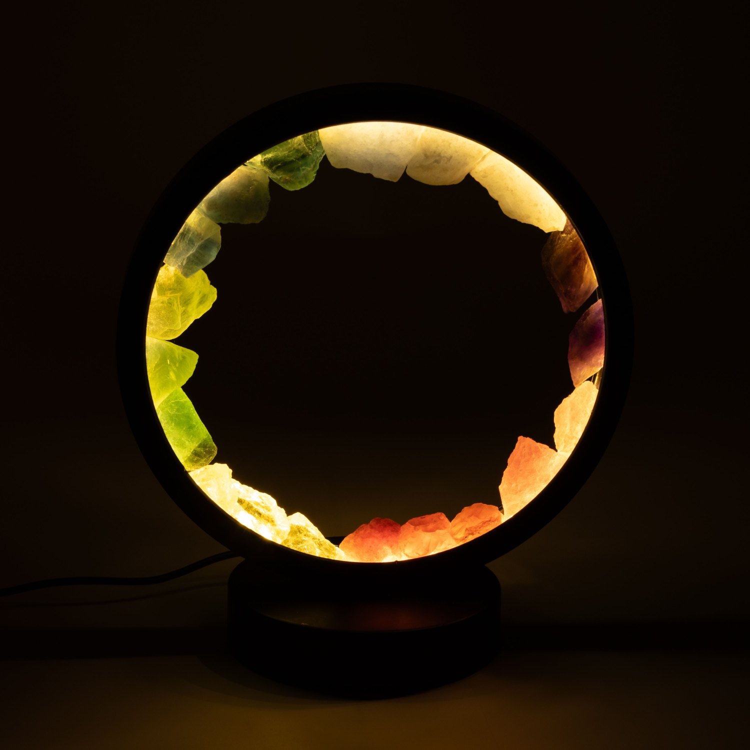 7 Chakra Gemstone Halo Lamp – Seven Gemstones1