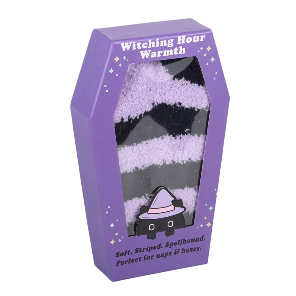 Pastel Purple Striped Socks with Coffin Gift Box2