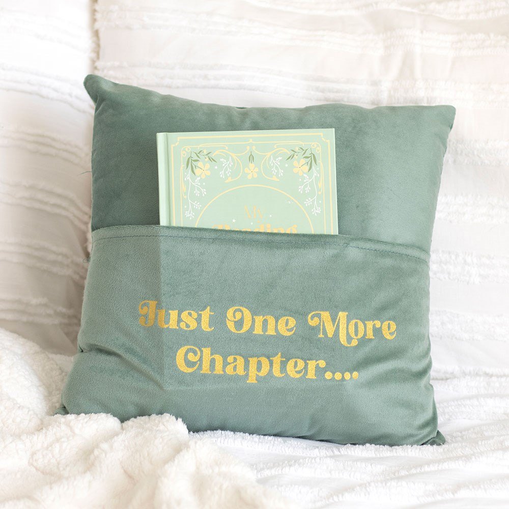 Just One More Chapter Reading Cushion with Book Pocket