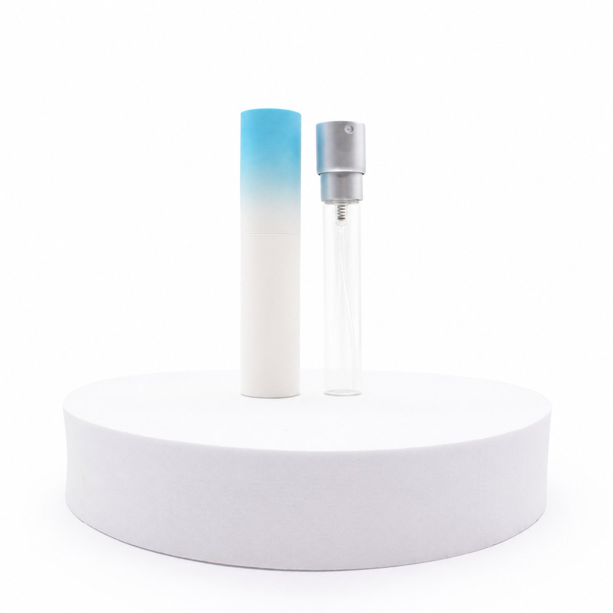 2x Blue Shaded Perfume Twist Bottle Atomisers (10ml)