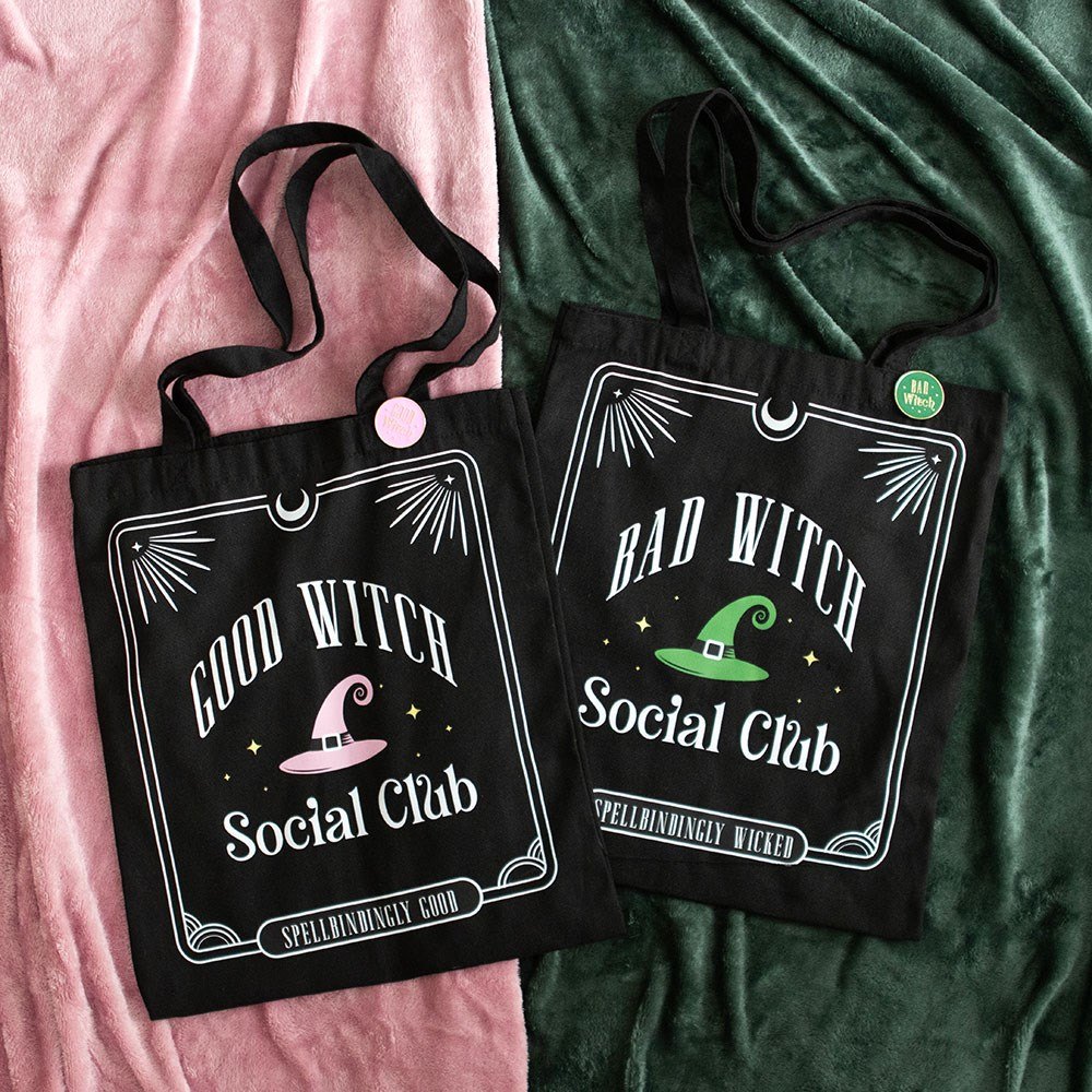Bad Witch Social Club Tote Bag with Enamel Pin5