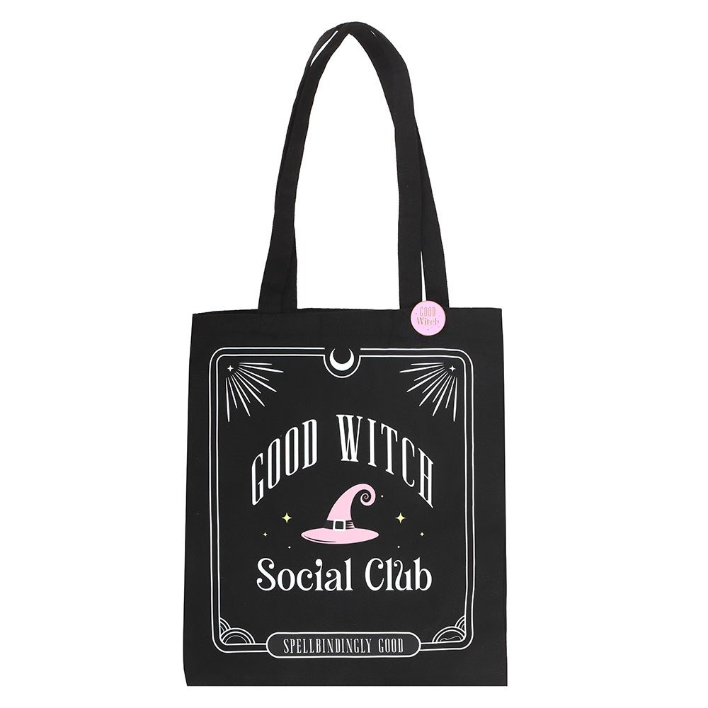 Good Witch Social Club Tote Bag with Enamel Pin