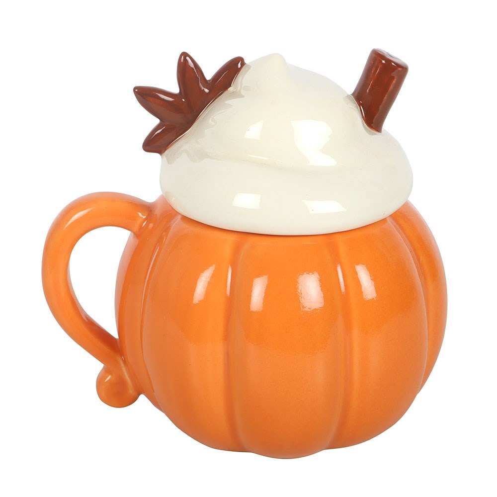 Pumpkin Shaped Lidded Ceramic Mug (400ml)1