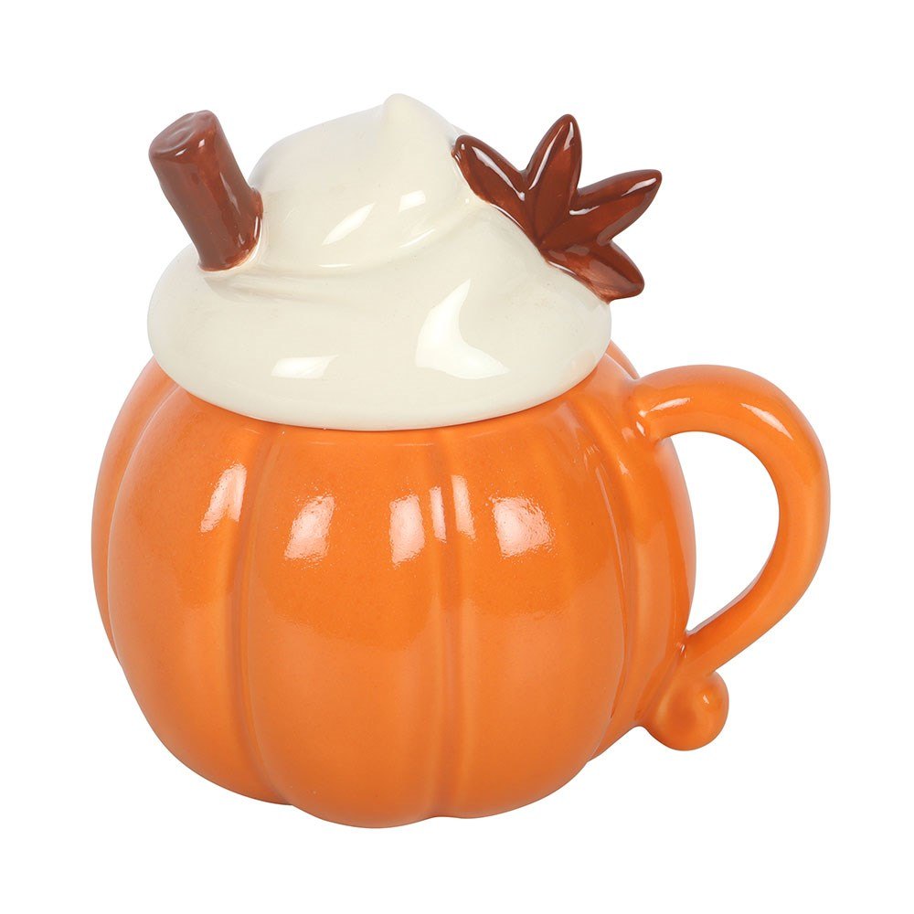 Pumpkin Shaped Lidded Ceramic Mug (400ml)3