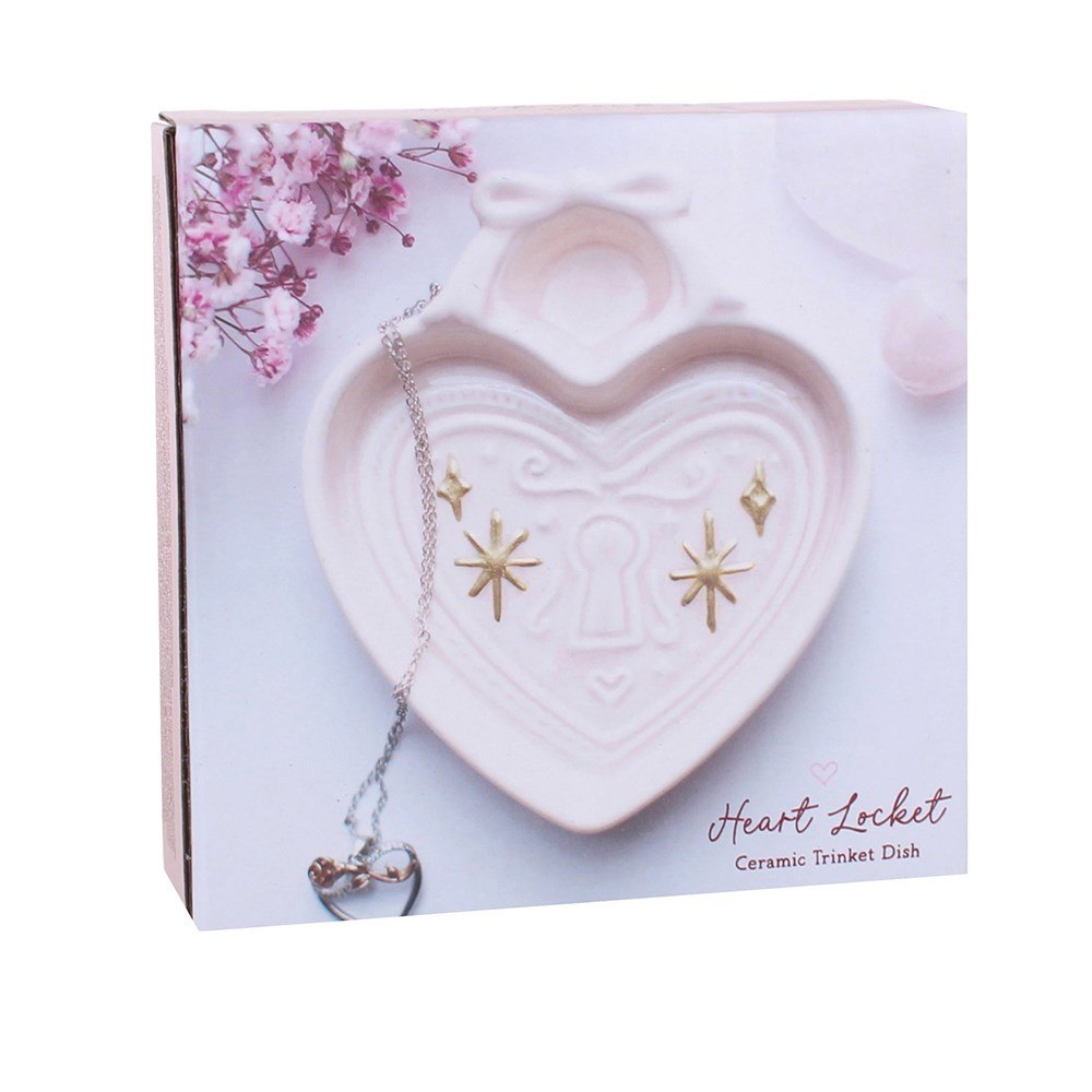 Pink Heart Locket Ceramic Trinket Dish3