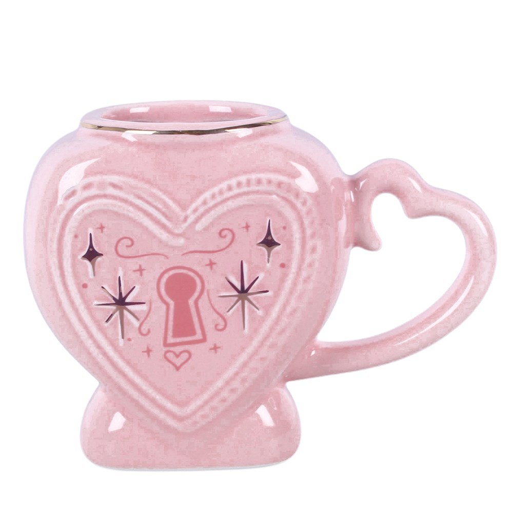 Pink Heart Locket Mug with Gold-Tone Key Stirrer (350ml)1
