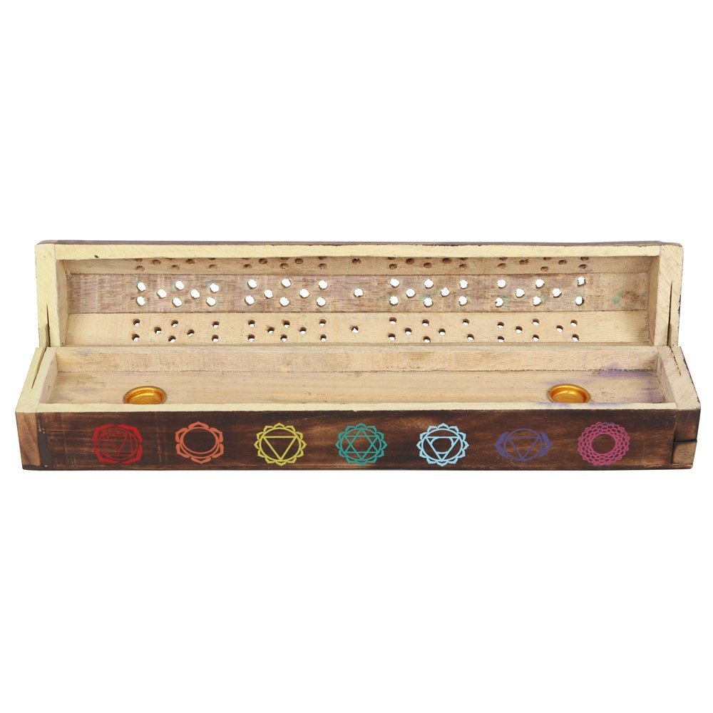 Chakra Wooden Incense Box & 10 Mixed Incense Sticks4