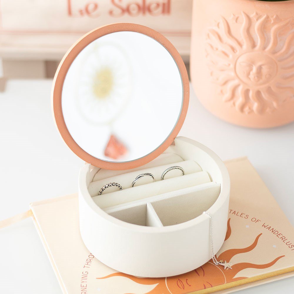White Sun Jewellery Box with Mirror4