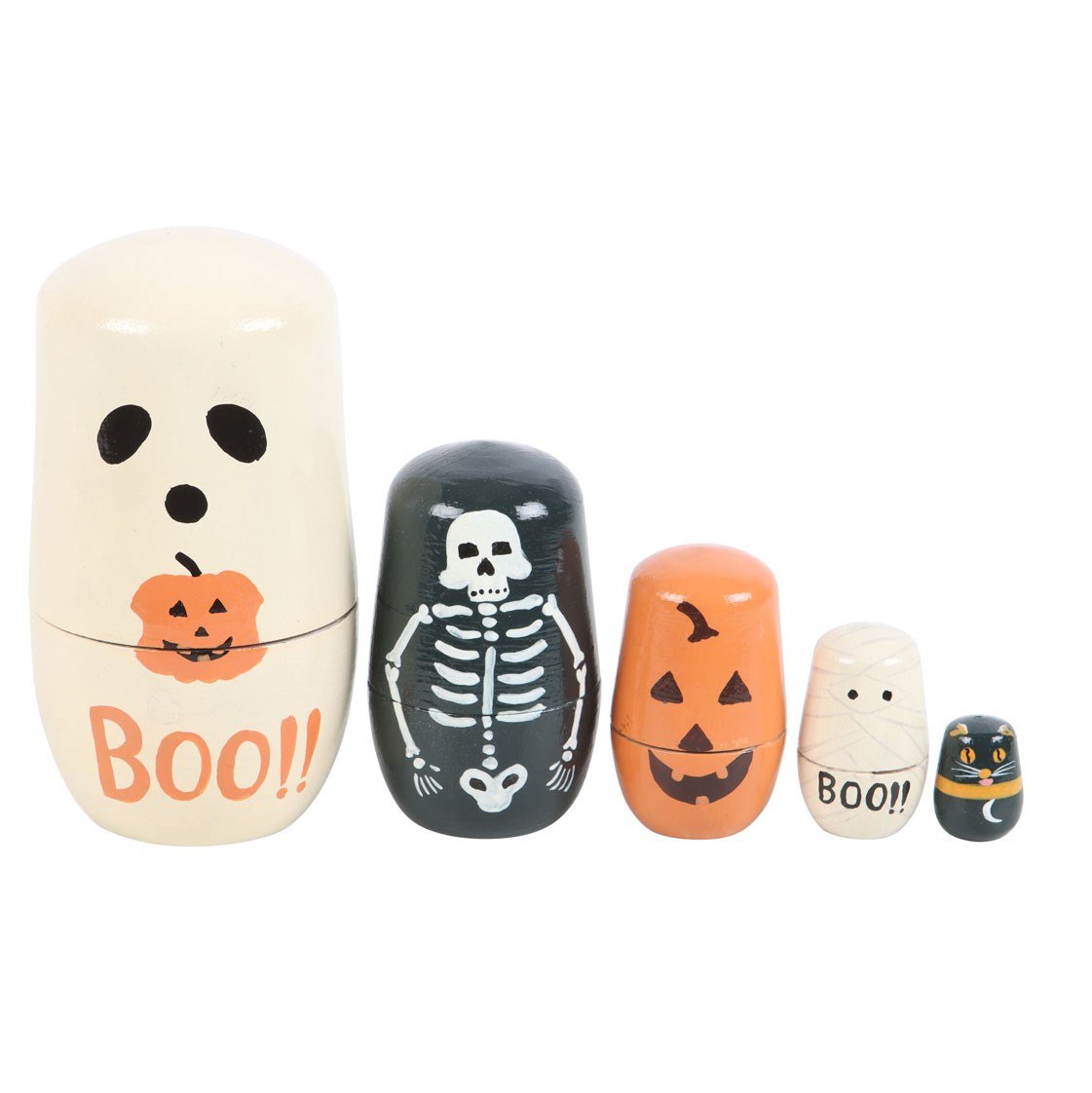 Halloween Wooden Russian Nesting Dolls – Set of 51