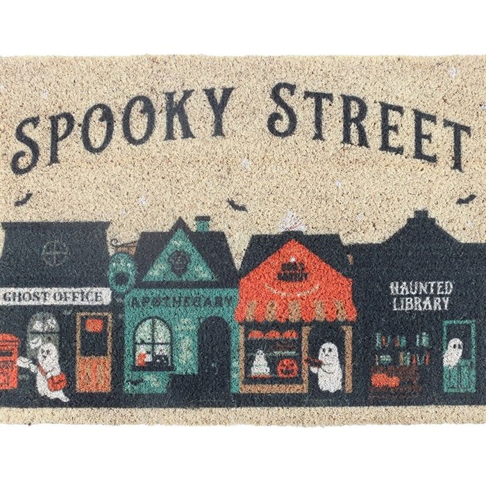 Spooky Street Halloween Coir Doormat1
