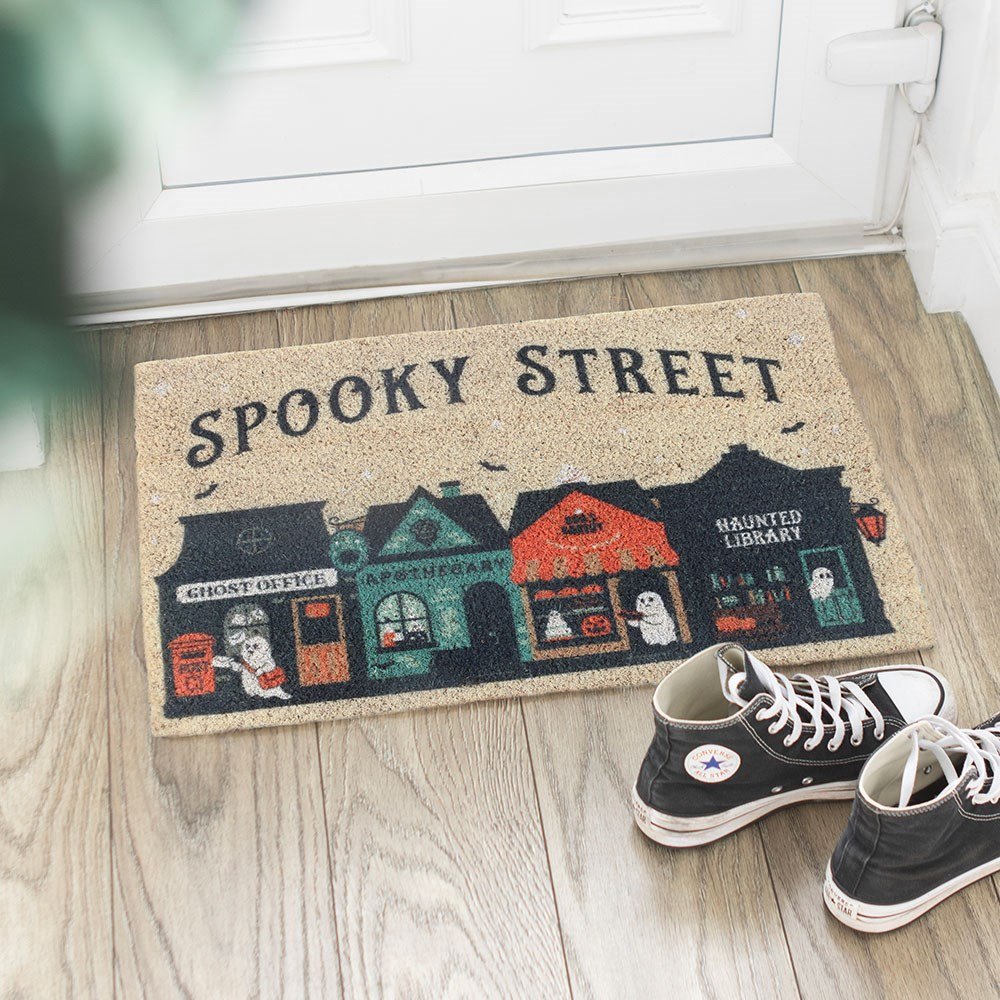 Spooky Street Halloween Coir Doormat3