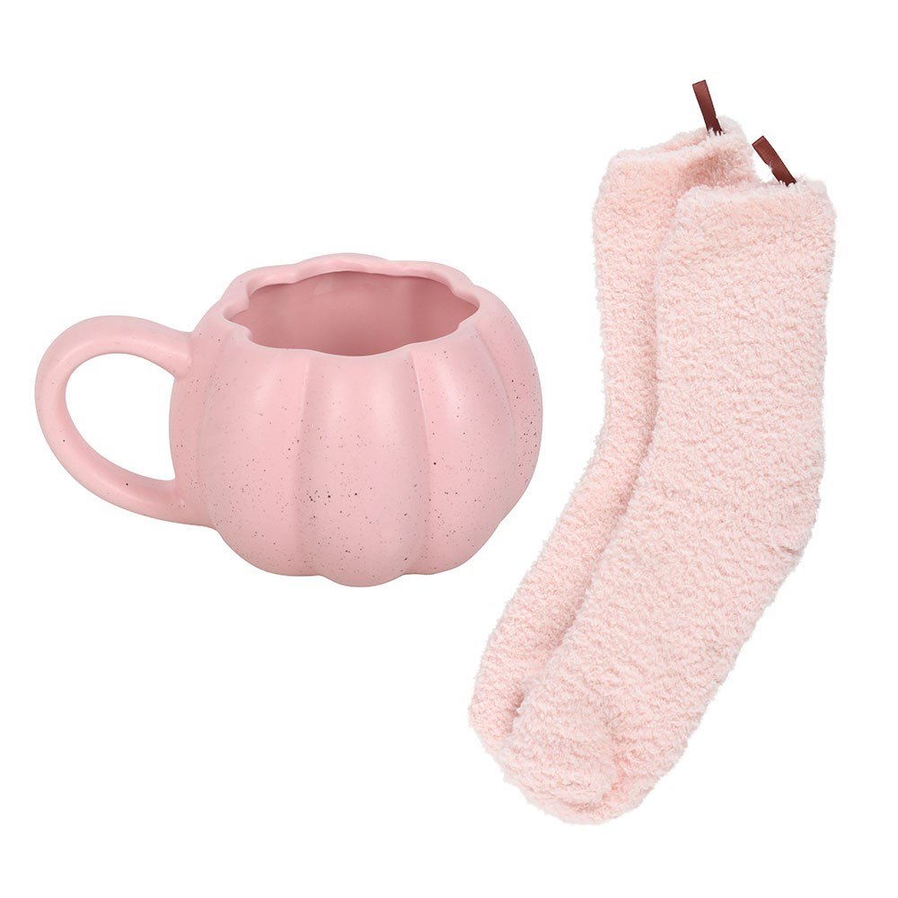 Pink Pumpkin Mug & Cosy Socks Gift Set1
