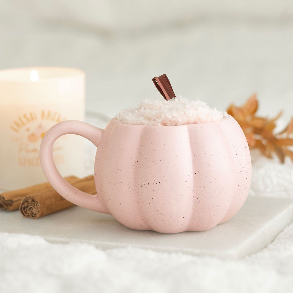 Pink Pumpkin Mug & Cosy Socks Gift Set3