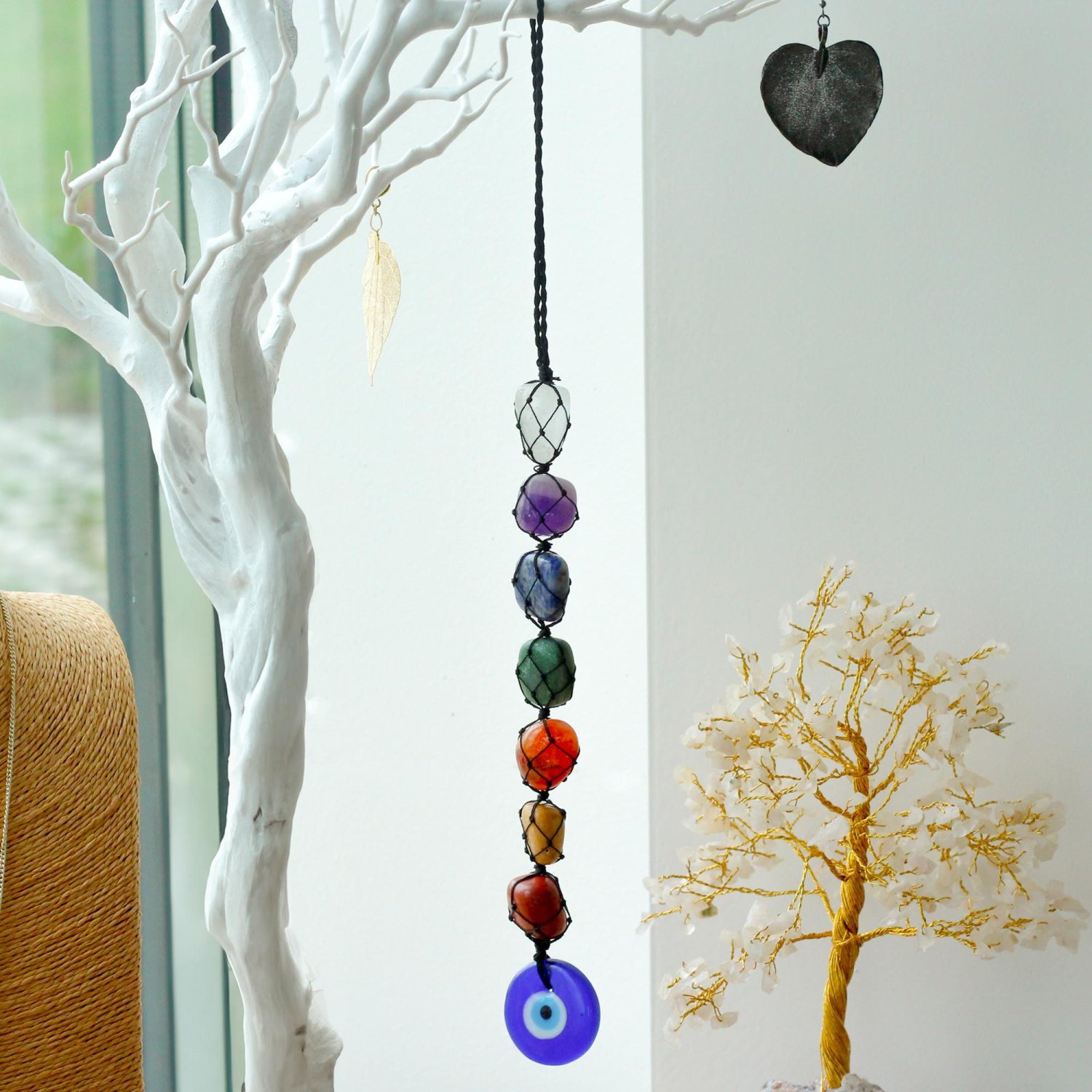 Evil Eye Hanging Chakra Gemstone Pendant1