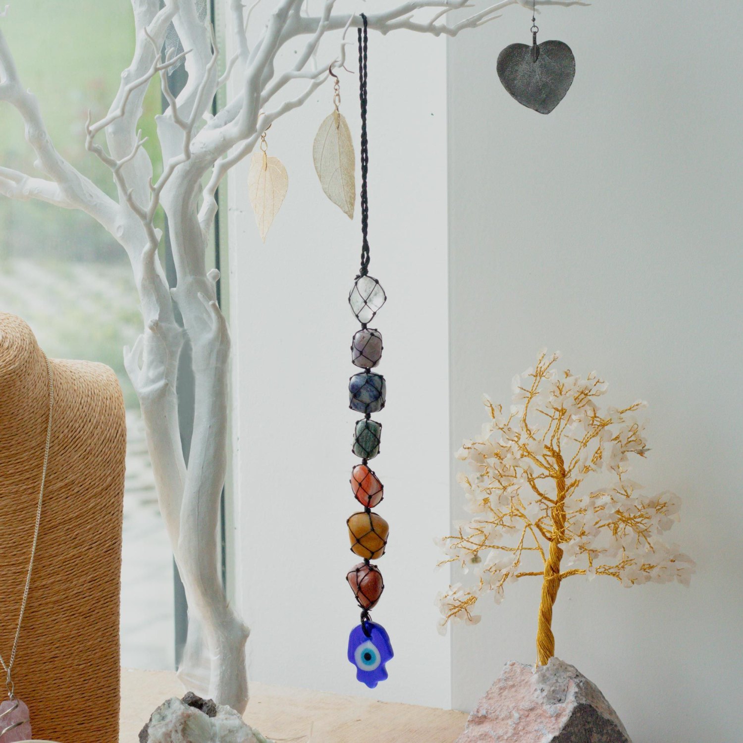Hansa Hanging Chakra Gemstone Pendant1