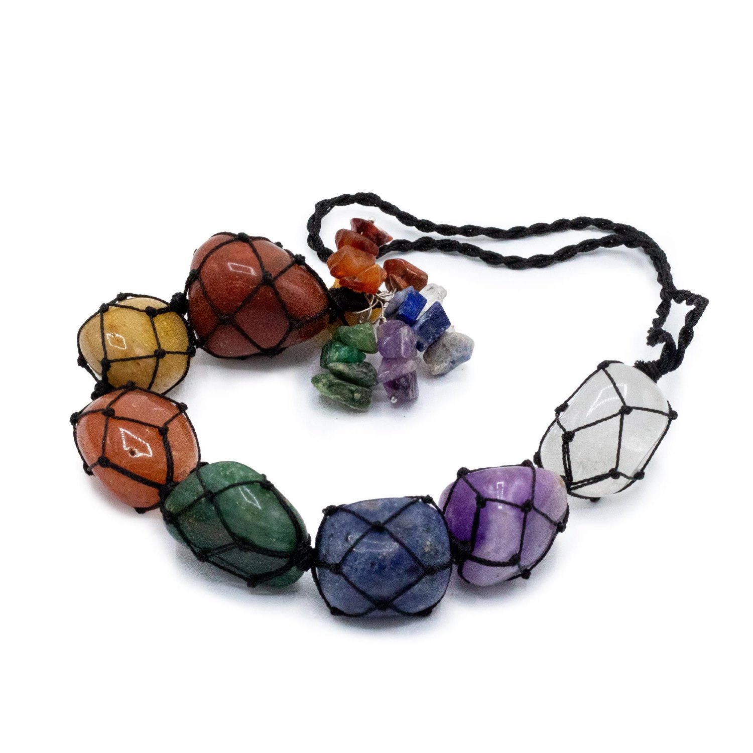 Seven Chakra Chips Hanging Gemstone Pendant
