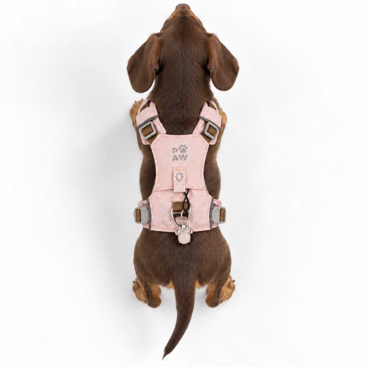 Soft Pink XS Guardian Dog Harness with Rose Quartz Charm10