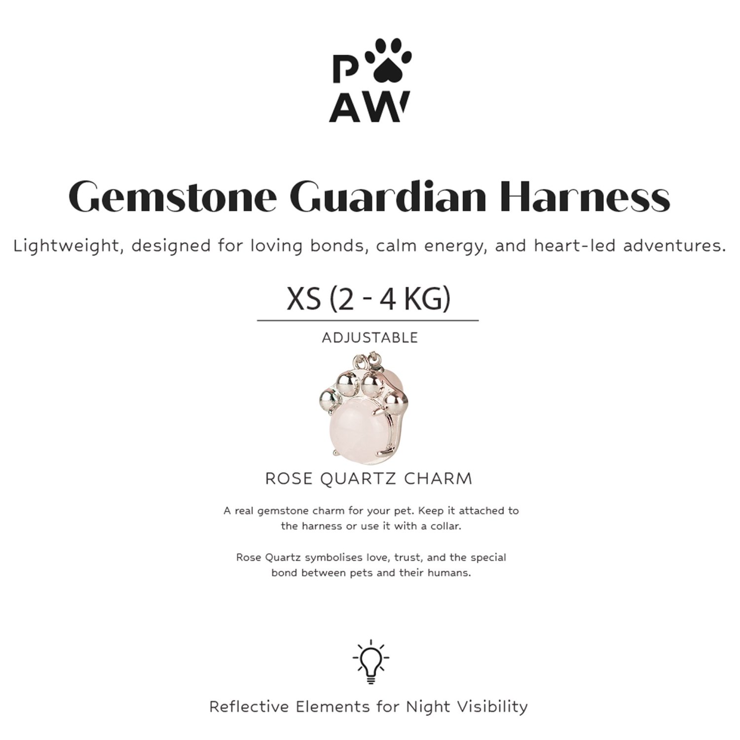 Soft Pink XS Guardian Dog Harness with Rose Quartz Charm6