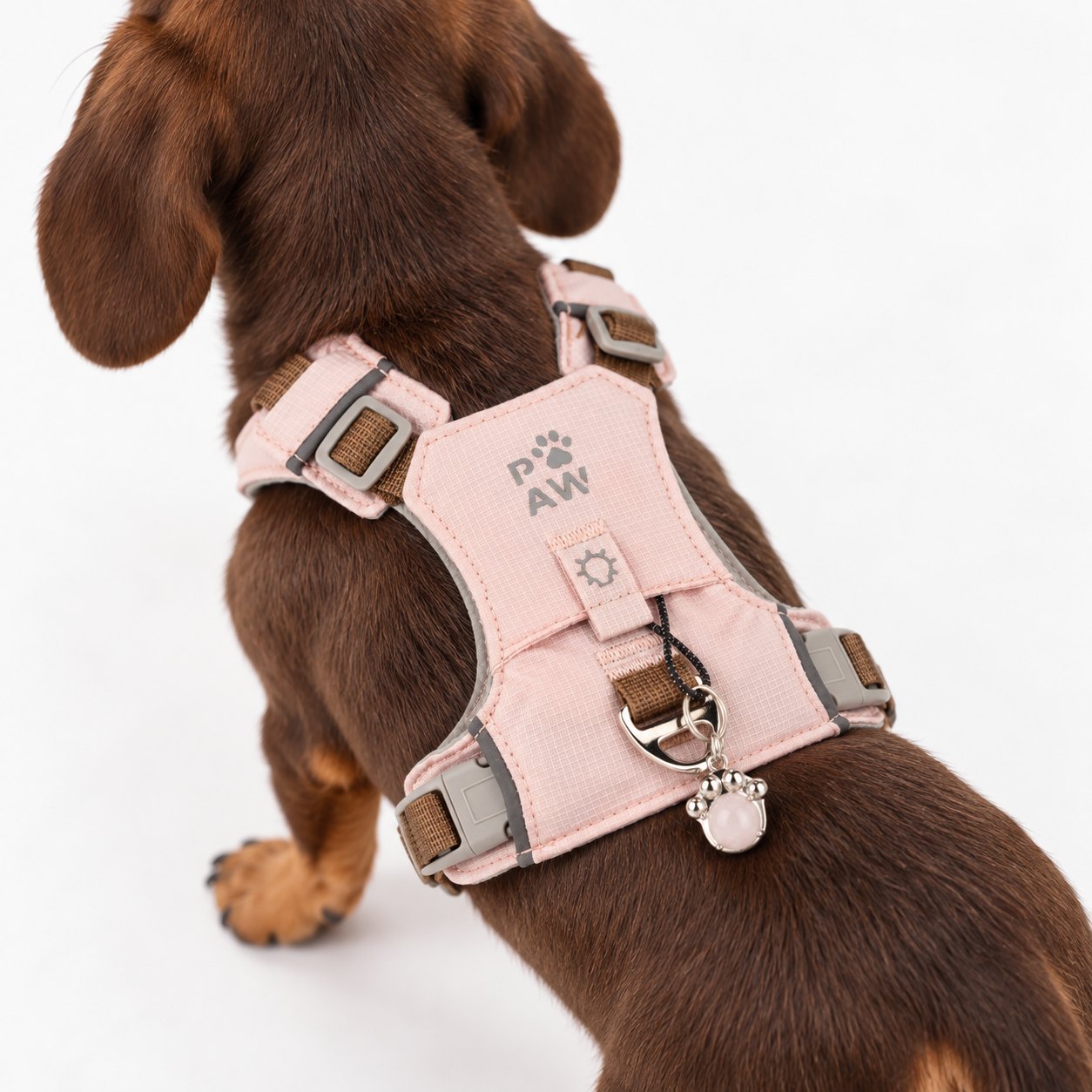 Soft Pink XS Guardian Dog Harness with Rose Quartz Charm9